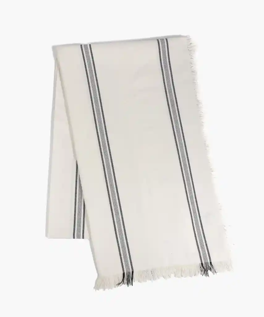 Mantel Con Líneas 150 X 250 Cm Blanco