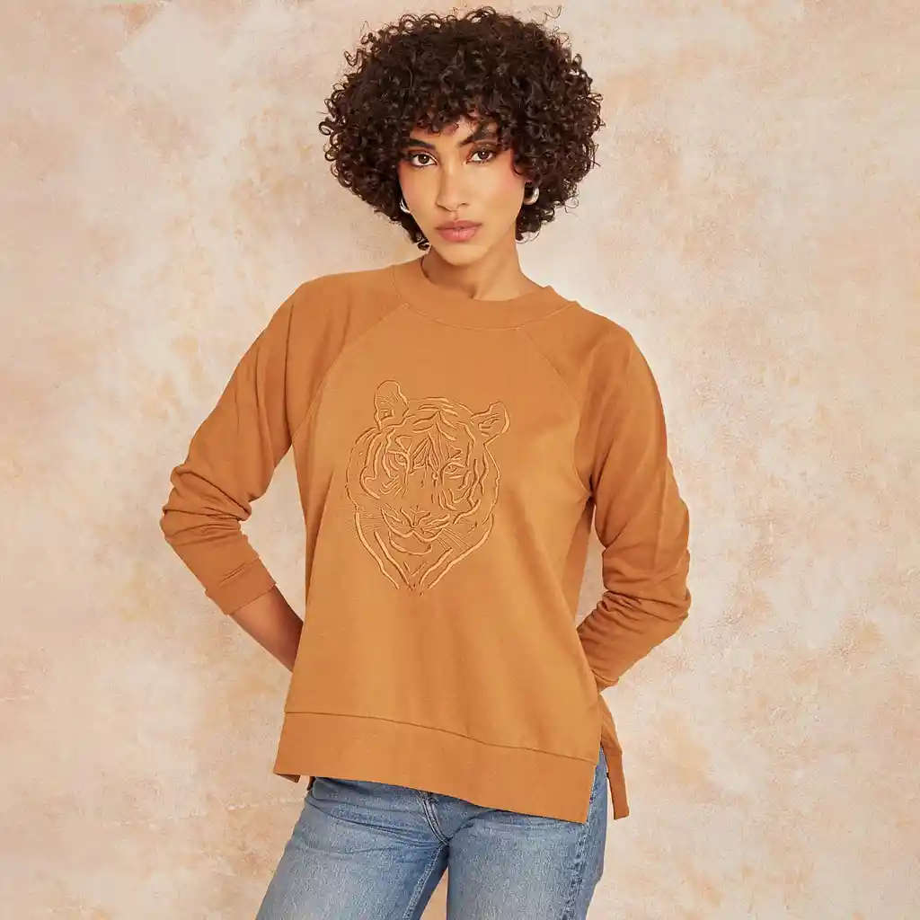 Polerón Boho Tigre S Café