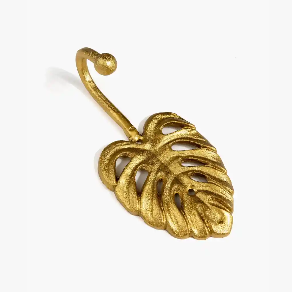 Perchero Boho Hoja Monstera Dorado