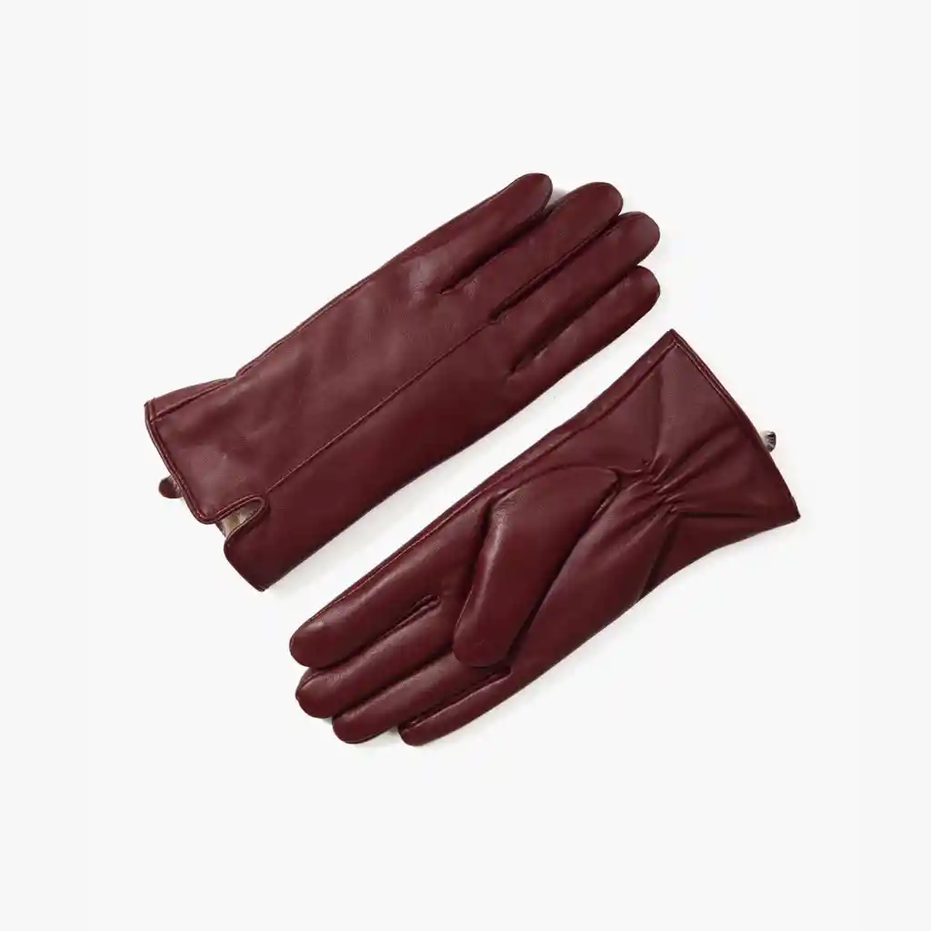 Guantes Cuero Extra Suave S/m Burdeo