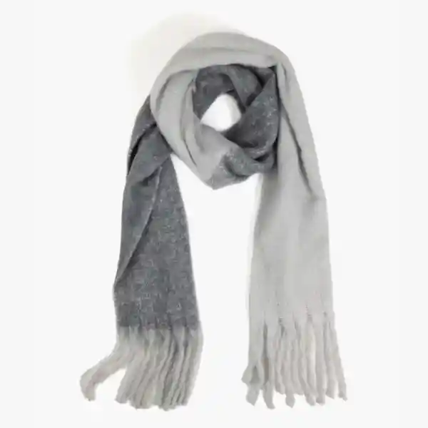 Maxi Bufanda Bicolor Gris Claro