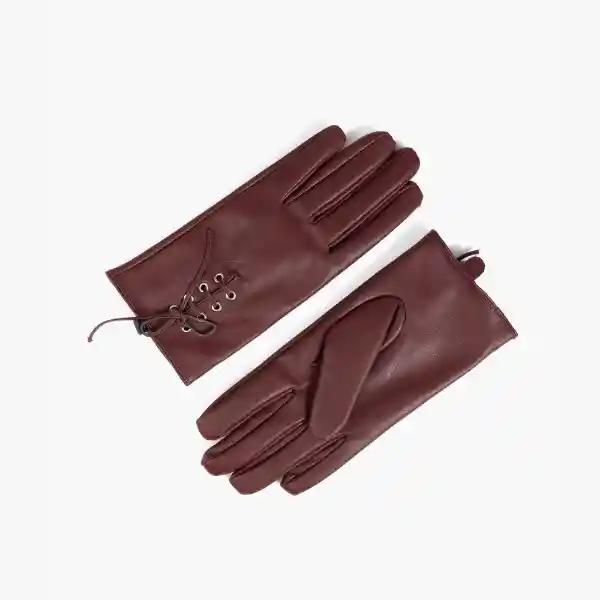 Guantes Con Cordón M/l Burdeo