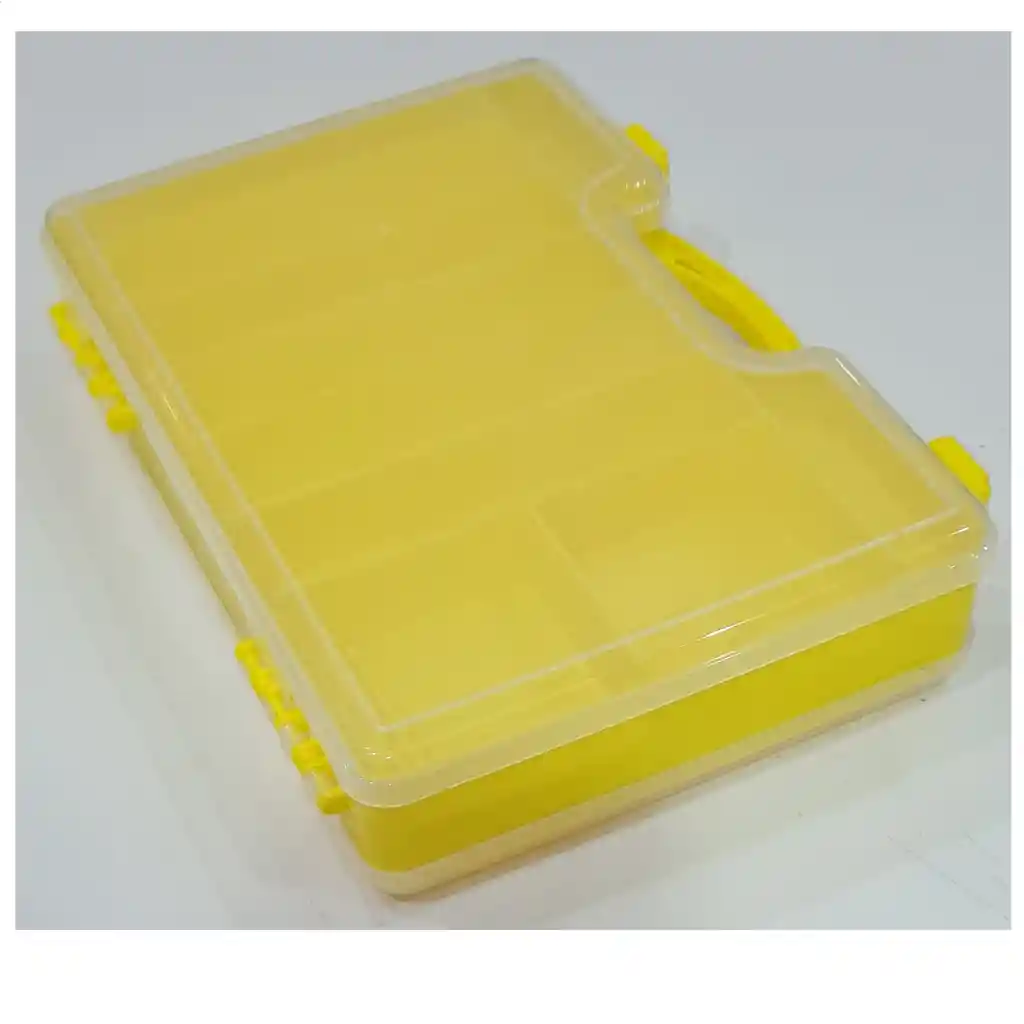 Caja Mosquera Silver Wave 20 Compartimientos Amarilla 500gr 29x19x6cms