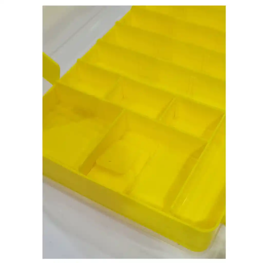 Caja Mosquera Silver Wave 20 Compartimientos Amarilla 500gr 29x19x6cms