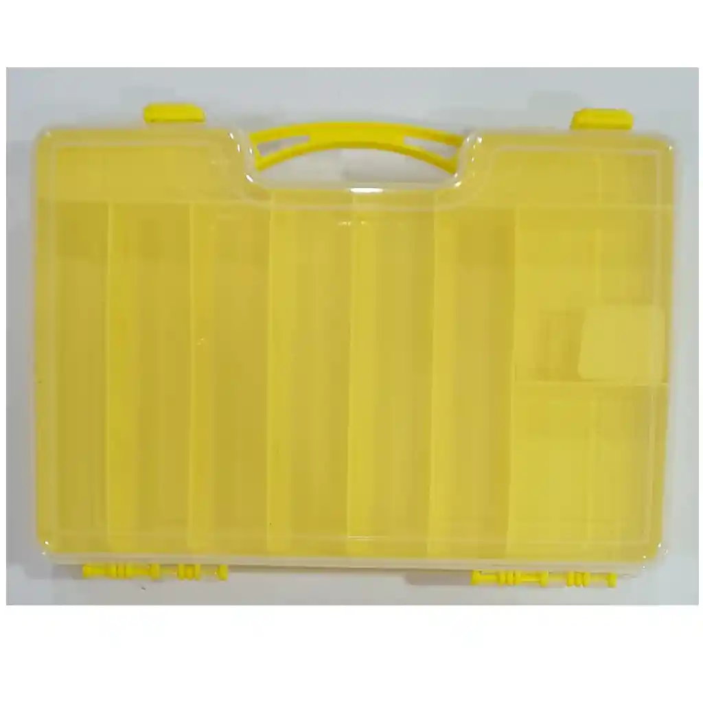 Caja Mosquera Silver Wave 20 Compartimientos Amarilla 500gr 29x19x6cms