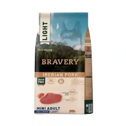 Bravery, Perro Mini Adulto, Raza Pequeña, Sabor Cerdo Ibérico Light (7kg)