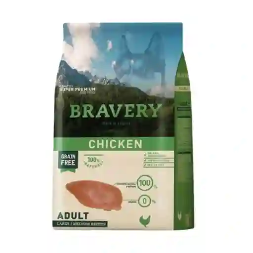 Bravery, Perro Adulto, Raza Mediana Y Grande, Sabor Pollo (12kg)