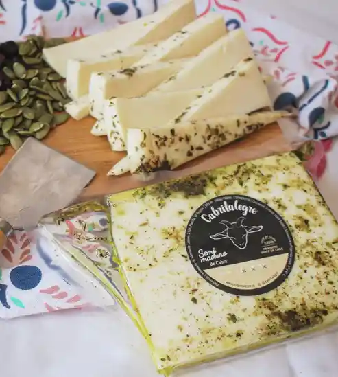 Queso De Cabra Semi Maduro Aceite Oliva Oregano