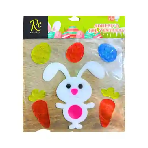 🐰 Adhesivo Gel Para Ventanas Con Conejo Y Zanahorias | Decoración De Pascua Infantil