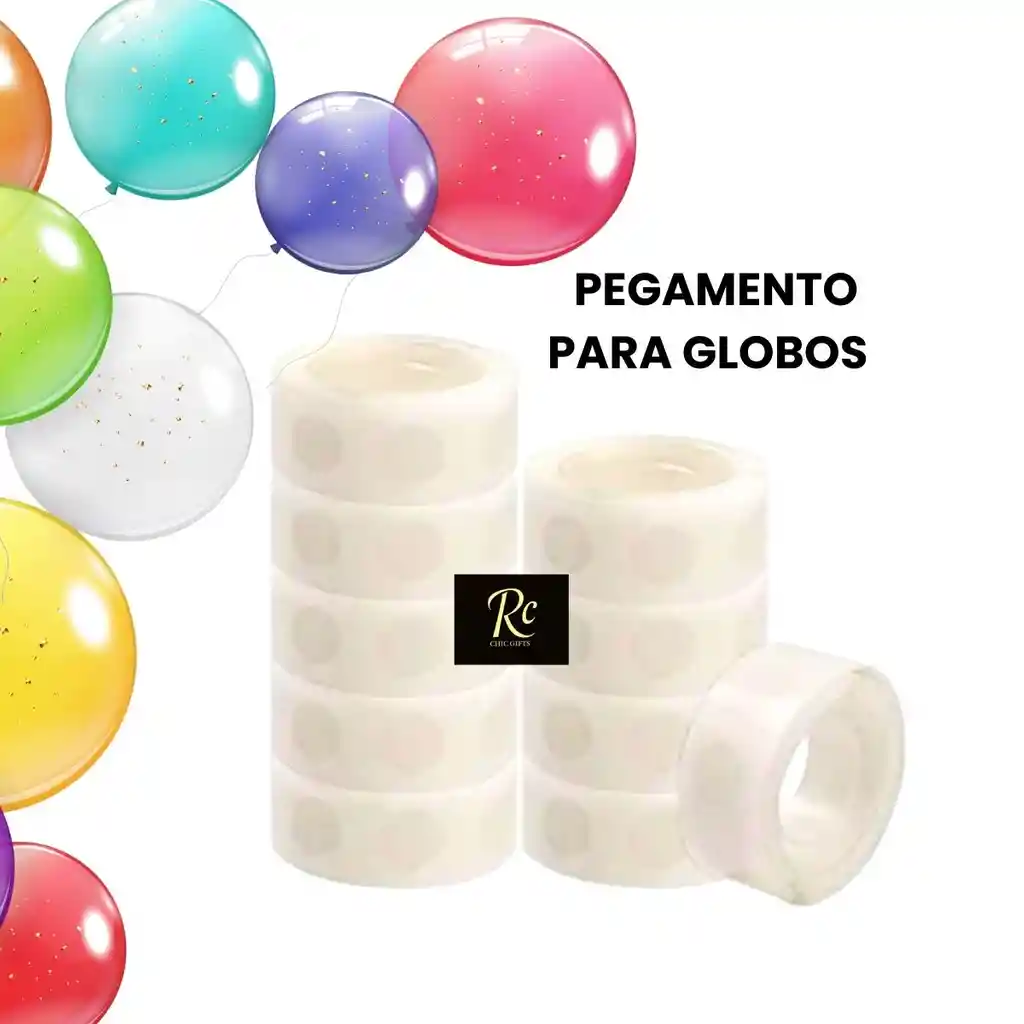 🎈 Pegamento De Gota 12mm (100 Piezas) | Adhesivo Transparente Para Globos Y Decoración De Fiestas