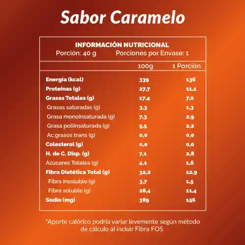 Barrita Keto Proteica Sabor Caramelo