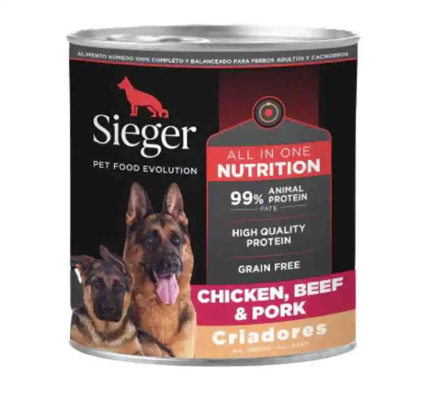 Sieger Lata Canino All Breeds Pollo/carne/cerdo 340 Gr