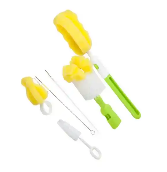 Limpiador De Mamadera Cepillos Verde 5 Piezas
