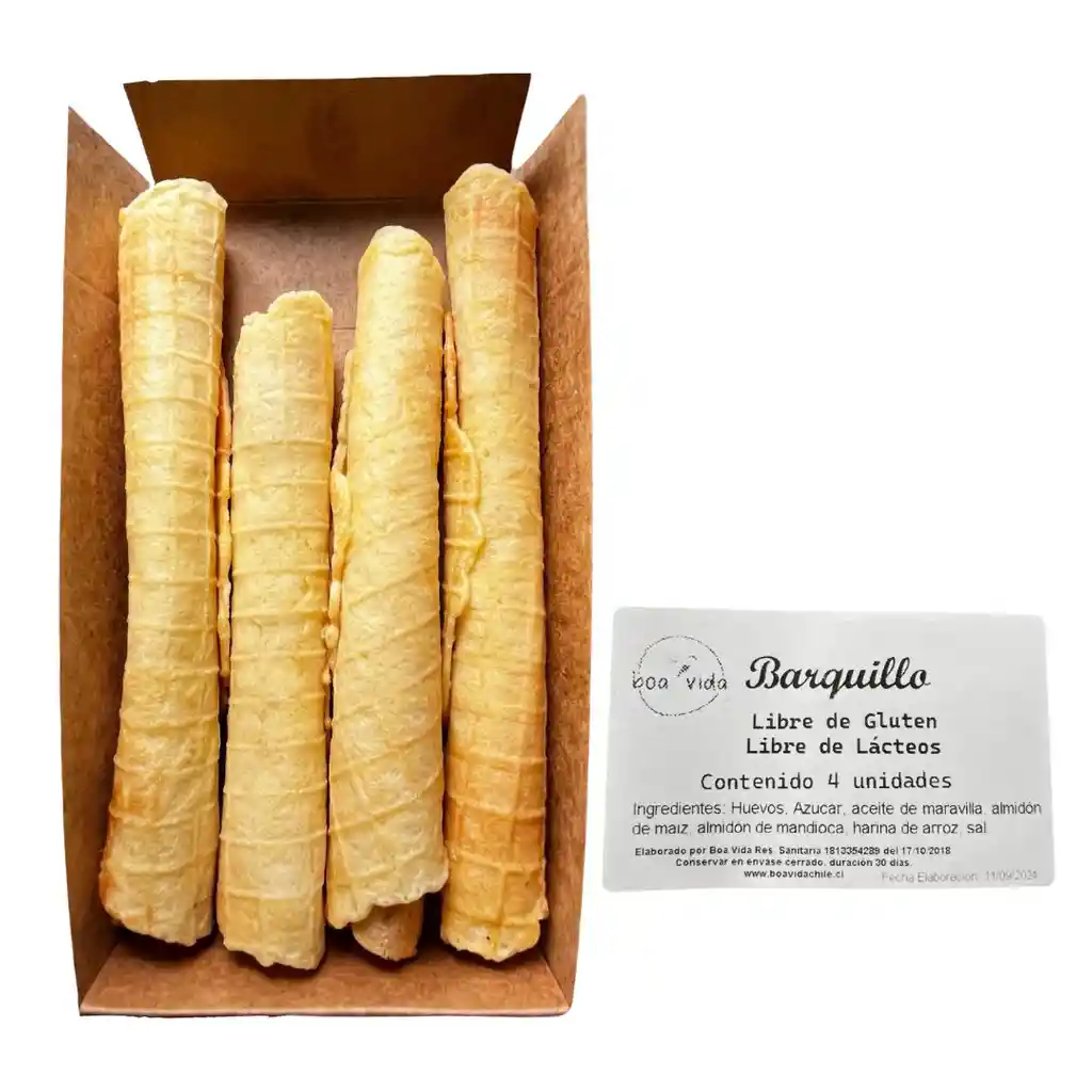 Barquillo 4 Unidades Libre De Gluten Y Libre De Lácteos