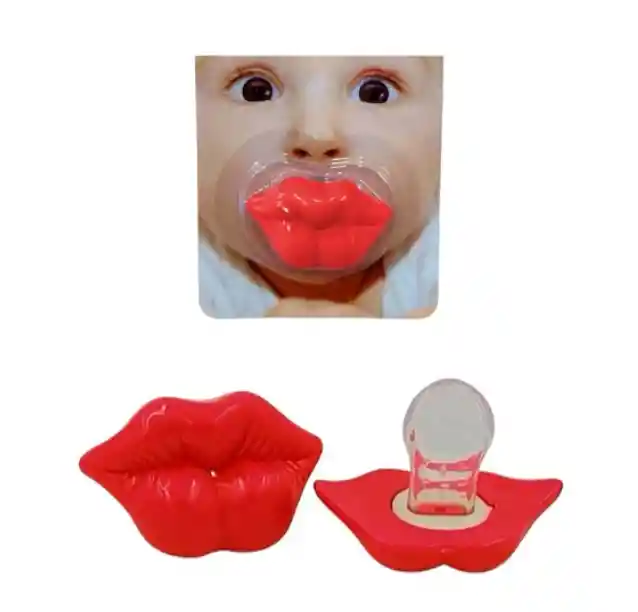 Chupete Silicona Beso Divertido Para Bebes Mamadera De Bebes