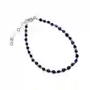 Pulsera Bolitas Lapislázuli Plata Fina 925