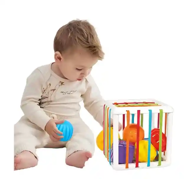 Juego Didáctico Estimulación Temprana Montessori Cubo Formas