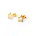 Aros Estrella Calada 8mm Enchapado Oro 18 K
