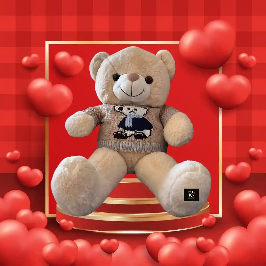 🧸 Oso De Peluche Con Suéter Tejido De 50 Cm | Regalo Tierno Para Niños, Parejas Y Decoración