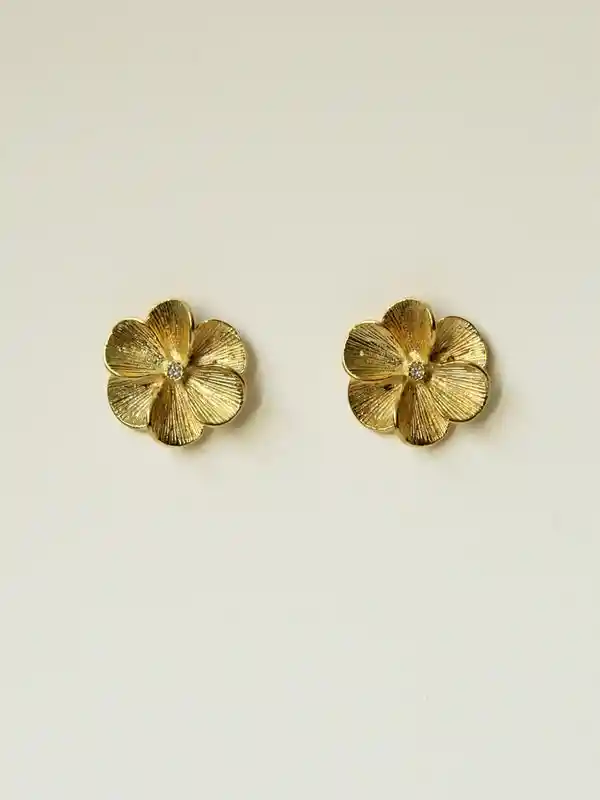 Aros Oro Flor Matilde