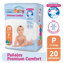 Emubaby Pañal Premium Comfort Talla P 20 Unidades