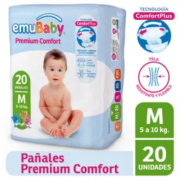 Emubaby Pañal Premium Comfort Talla M 20 Unidades