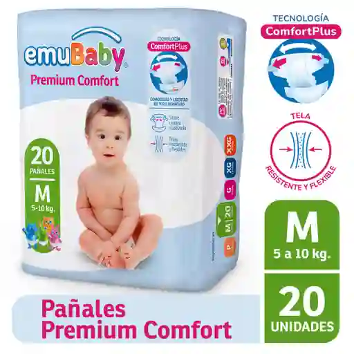 Emubaby Pañal Premium Comfort Talla M 20 Unidades