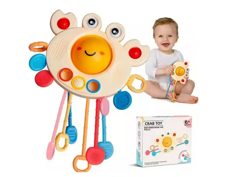Juguete Cangrejo Sensorial Para Bebe Con Mordedor
