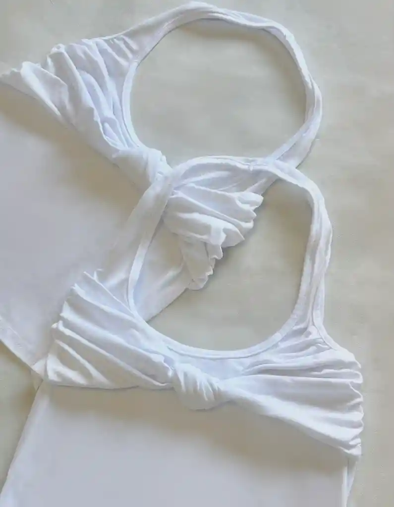 Lena Sculpt Top Crop Blanco M