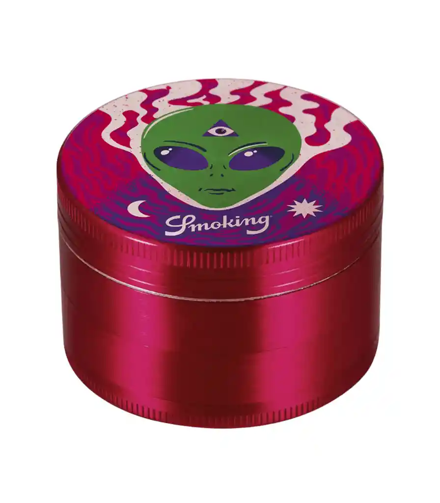 Moledor Metálico Rojo Smoking Euphoria Collection 50 Mm 4 Partes