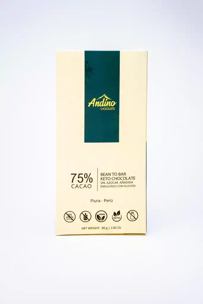 Barra Keto 75% Cacao Andino