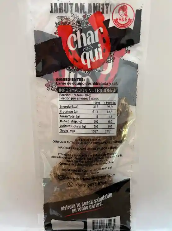 Charqui De Carne De Equino Deshidratada Y Sal 40grs