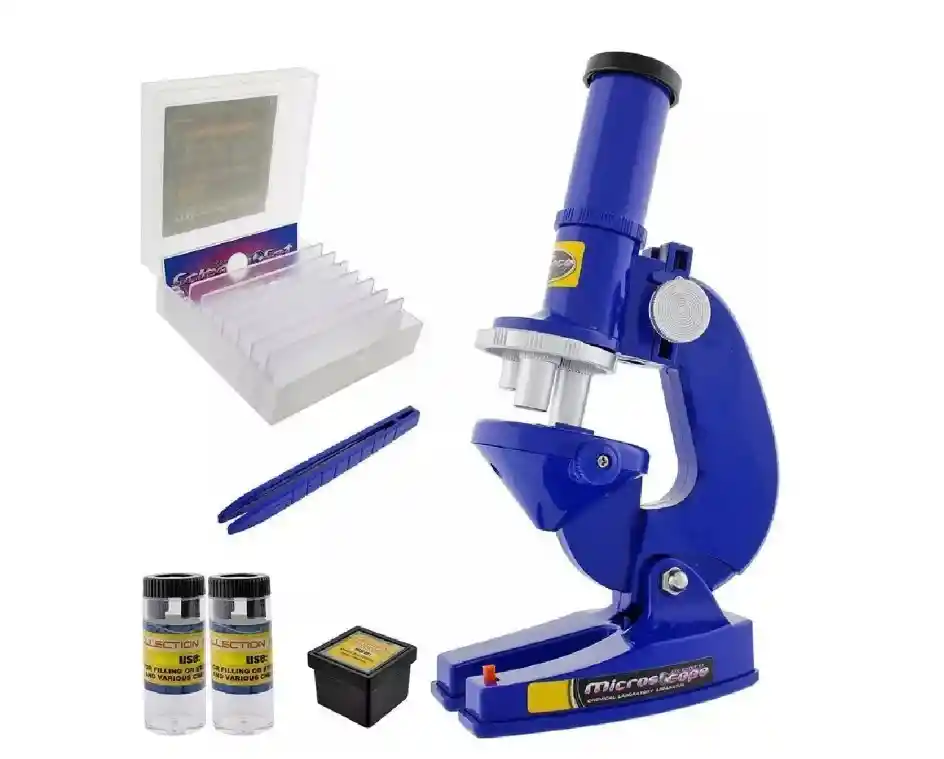 Kit Microscopio Compuesto Con Luz 100x A 450x + Accesorios
