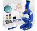 Kit Microscopio Compuesto Con Luz 100x A 450x + Accesorios