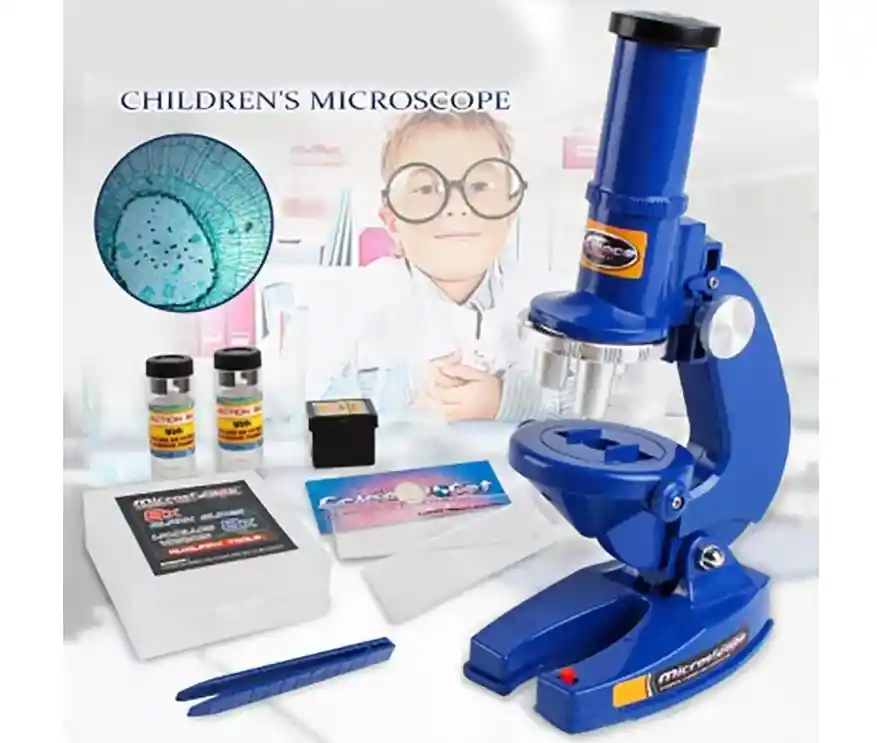 Kit Microscopio Compuesto Con Luz 100x A 450x + Accesorios
