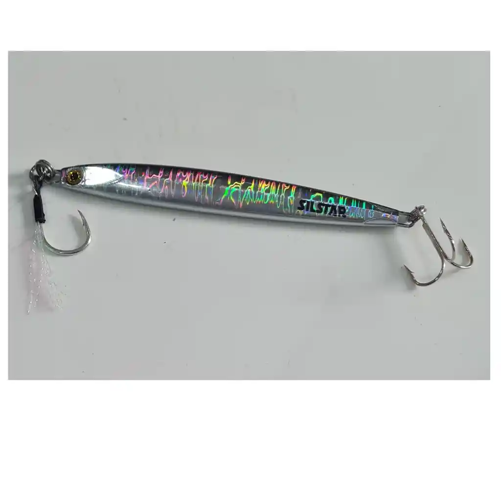 Señuelo Pesca Jig Silstar 14cms 100grs Sinking Gris/pejerey De Metal Chispa