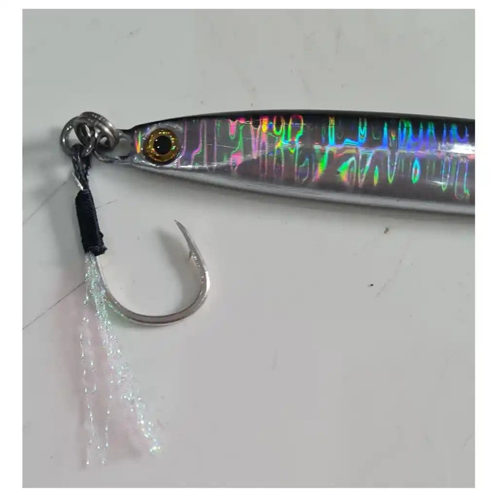 Señuelo Pesca Jig Silstar 14cms 100grs Sinking Gris/pejerey De Metal Chispa