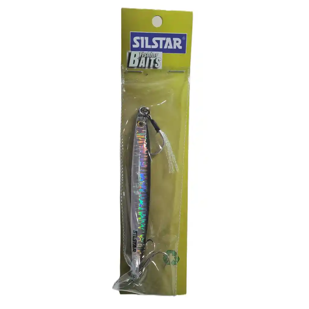 Señuelo Pesca Jig Silstar 14cms 100grs Sinking Gris/pejerey De Metal Chispa