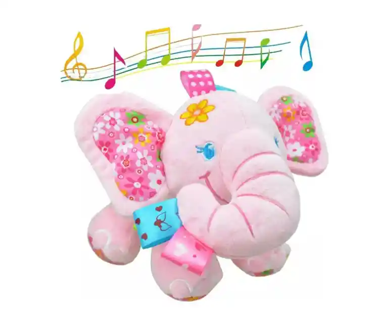 Sonajero Peluche Elefante Colgante Musical Para Bebe
