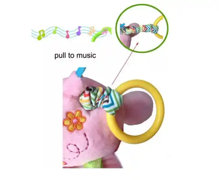 Sonajero Peluche Elefante Colgante Musical Para Bebe