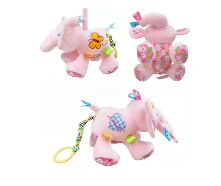 Sonajero Peluche Elefante Colgante Musical Para Bebe