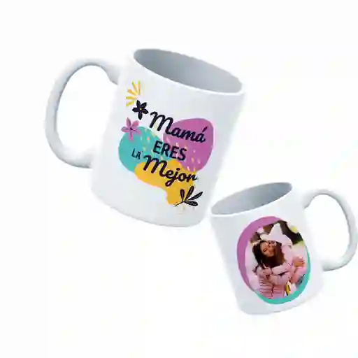 Taza Mamá Eres La Mejor Personalizada Con Foto