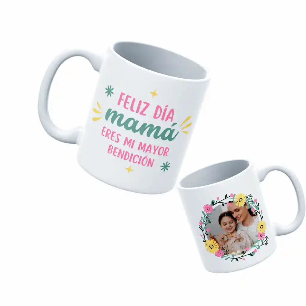 Taza Mamá Eres Mi Mayor Bendición Personalizada Con Foto