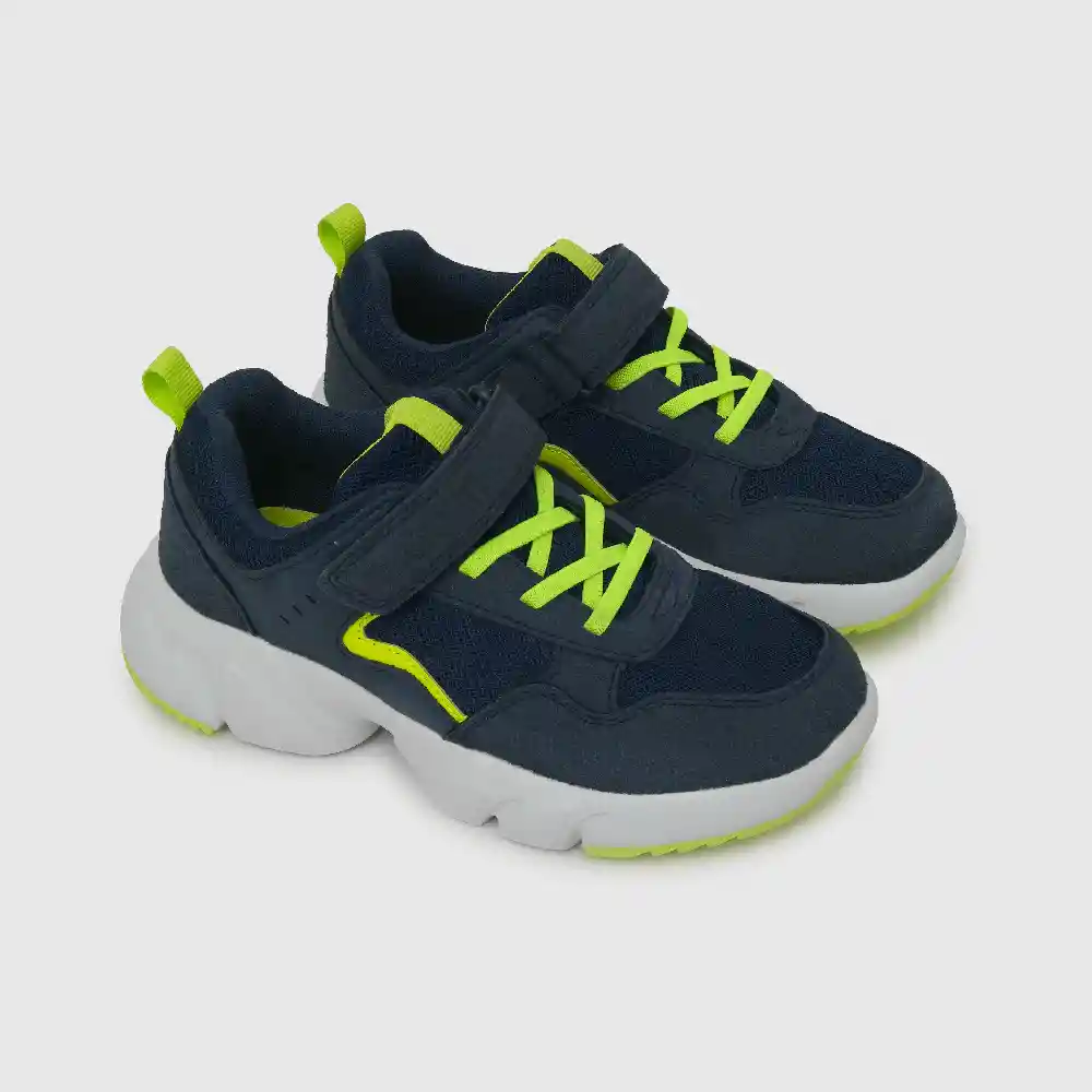 Zapatillas Flúor Chunky De Niño Azul Talla 36