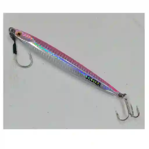 Señuelo Pesca Jig Silstar 14cms 100grs Sinking Fucsia/blanco-perlado De Metal Chispa