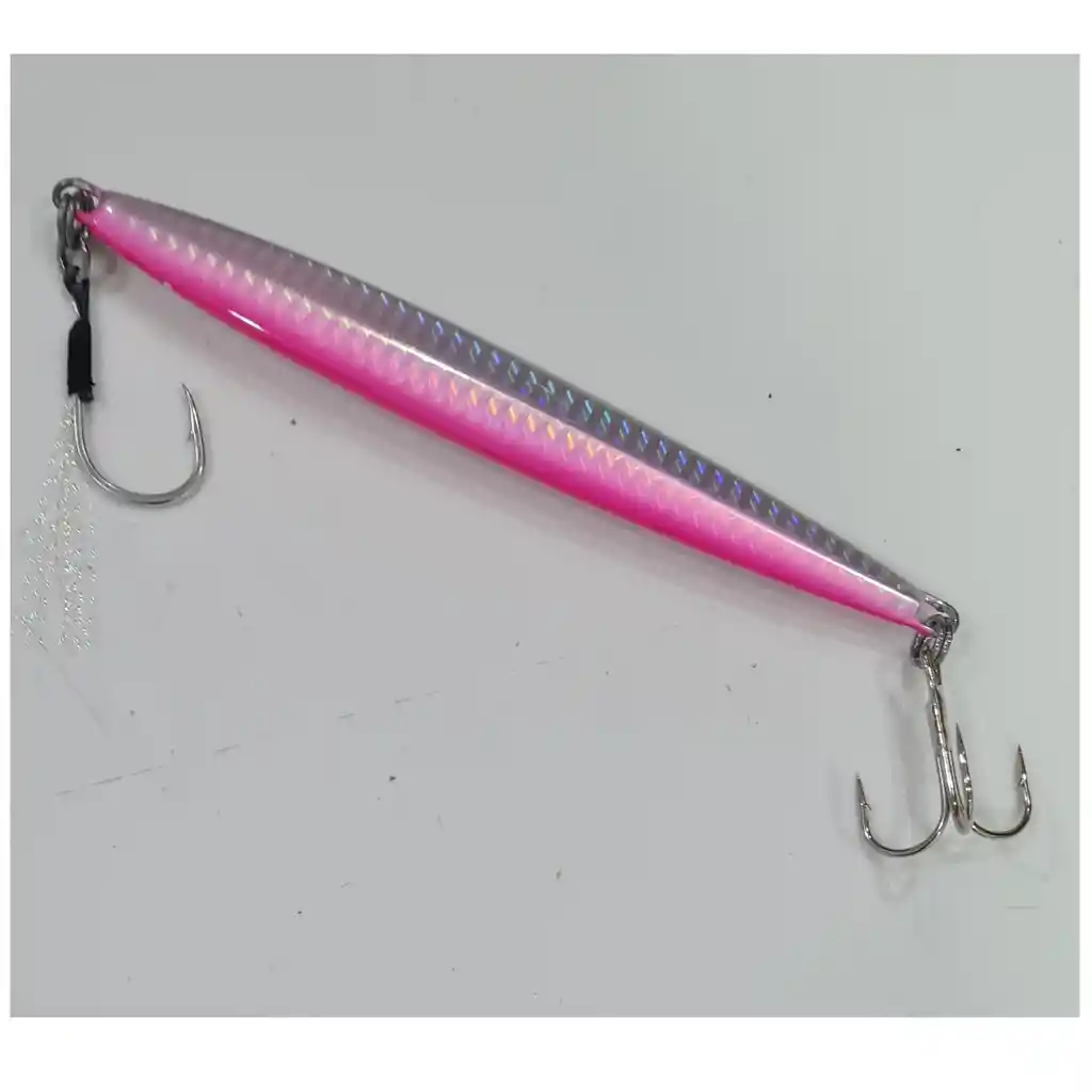 Señuelo Pesca Jig Silstar 14cms 100grs Sinking Fucsia/blanco-perlado De Metal Chispa