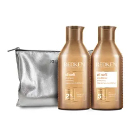 Set All Soft Shampoo Y Acondicionador Cabello Seco + Estuche Redken