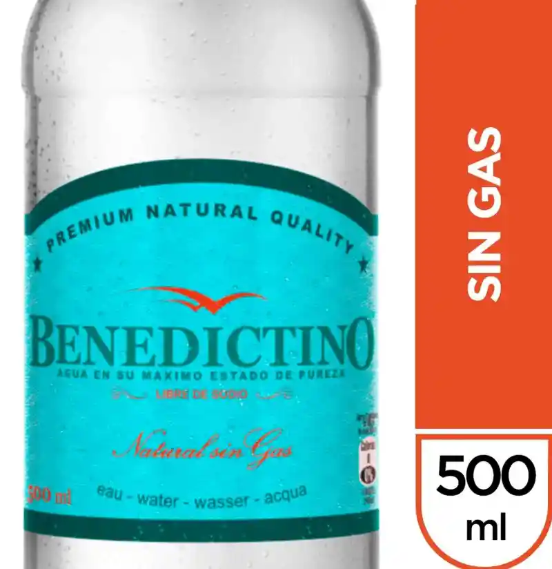 Agua Mineral Benedictino Sin Gas 500 Cc Desechable
