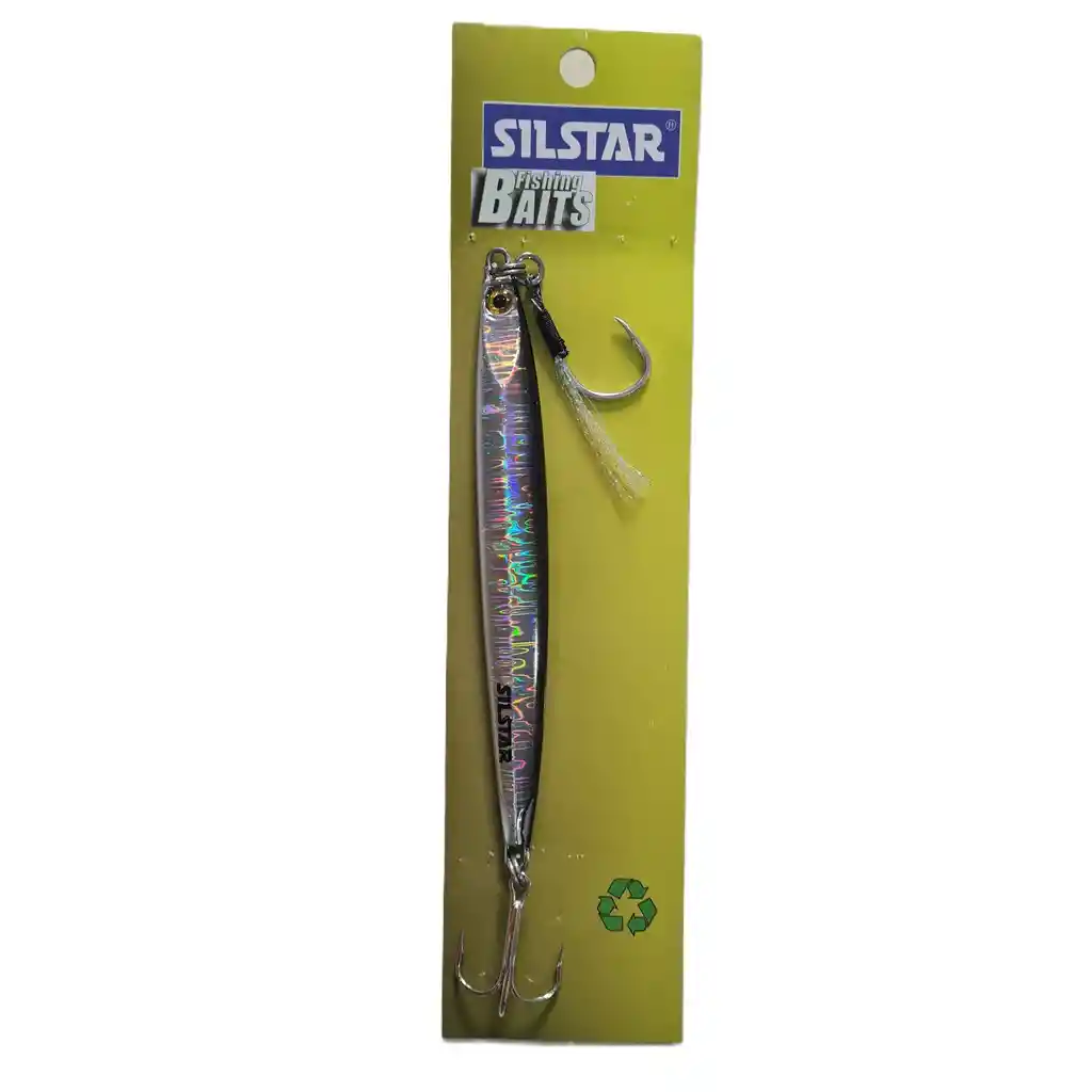Señuelo Pesca Jig Silstar 15cms 120grs Sinking Gris/pejerey De Metal Chispa