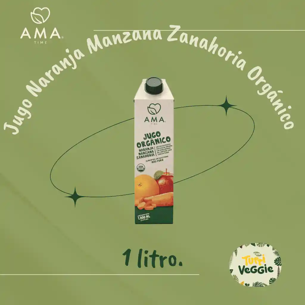 Jugo Naranja Manzana Zanahoria Orgánico 1 Litro